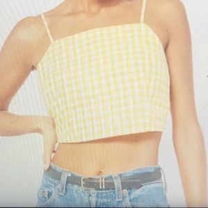 Yellow gingham crop top